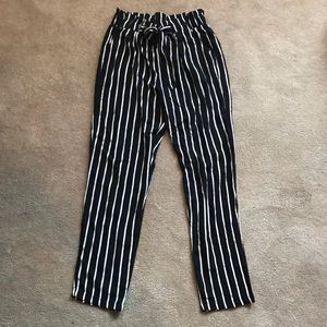 !SOLD! Black and White Striped Pants
